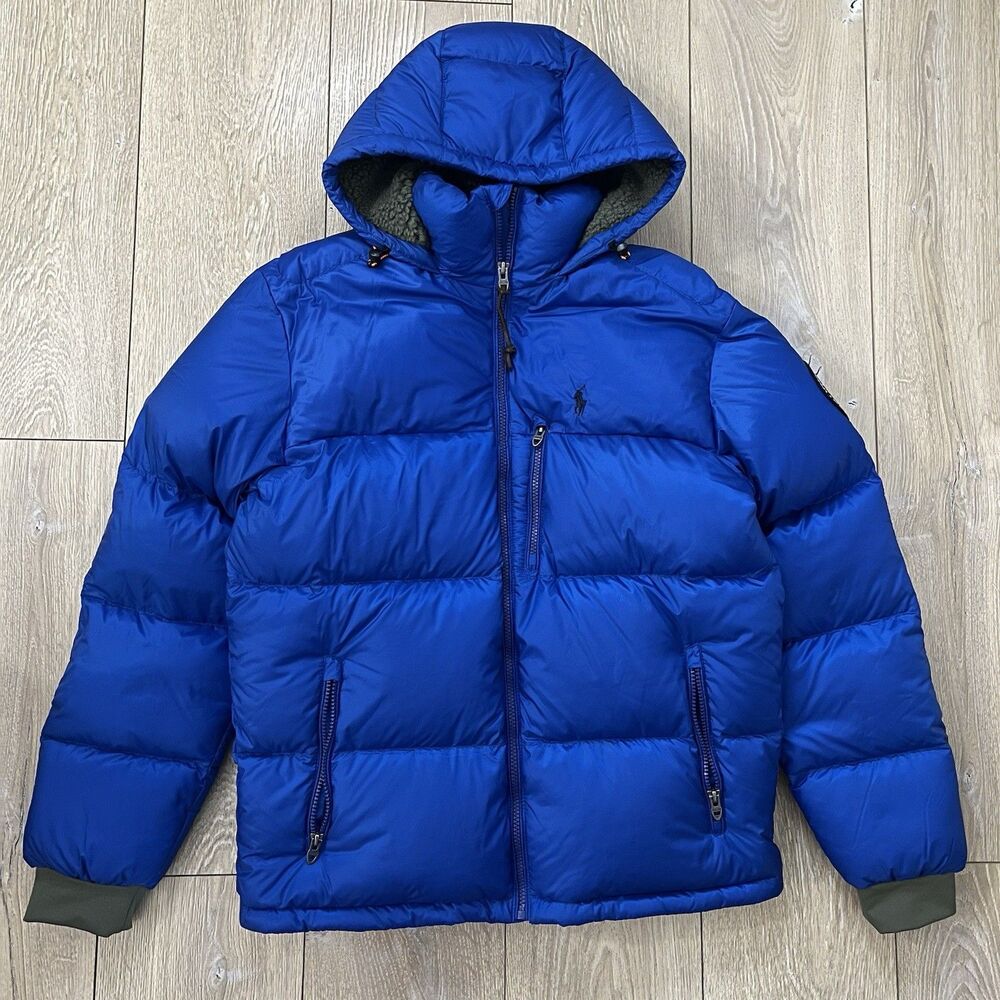 Polo Ralph Lauren Down Fill 750 Wildlife Sportsmen Blue Puffer Coat Jacket Small